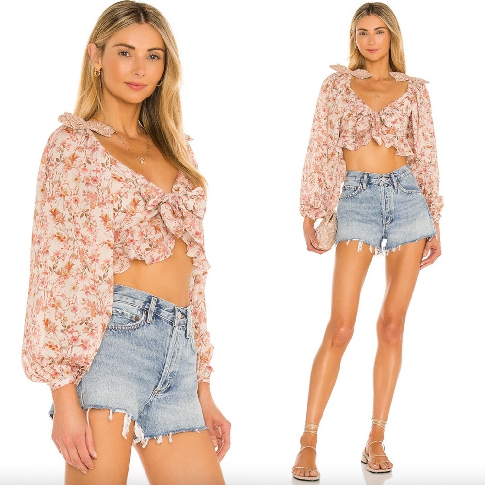 Tularosa Bristol Top in Dried Rose Floral